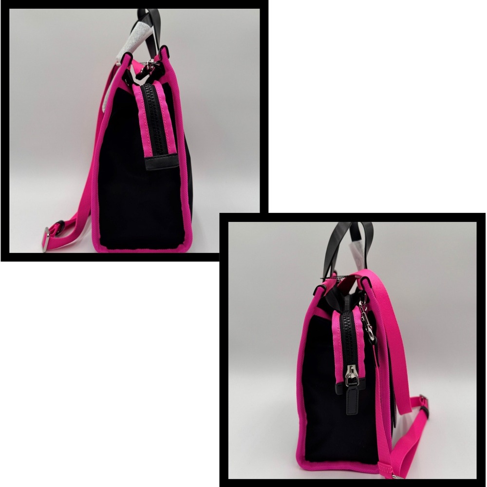 Marc Jacobs Tote Bag Neon Trim Crossbody Black Hot Pink NWT Nylon Designer Y2K - Picture 3 of 8